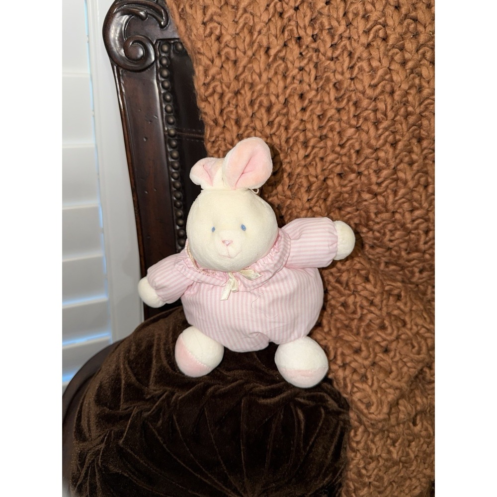 Vintage Soft Dreams Bunny Plush Terry Cloth Stuffed Pink Stripes
